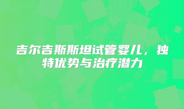 吉尔吉斯斯坦试管婴儿，独特优势与治疗潜力