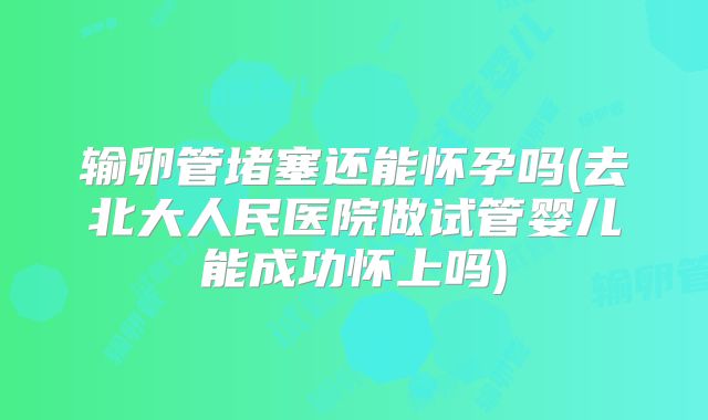 输卵管堵塞还能怀孕吗(去北大人民医院做试管婴儿能成功怀上吗)