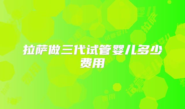 拉萨做三代试管婴儿多少费用