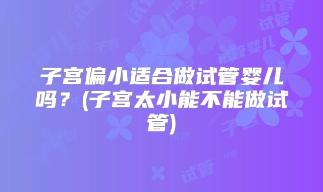 子宫偏小适合做试管婴儿吗？(子宫太小能不能做试管)