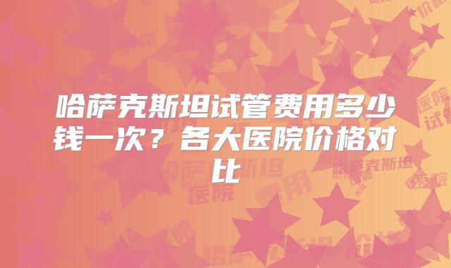 哈萨克斯坦试管费用多少钱一次？各大医院价格对比