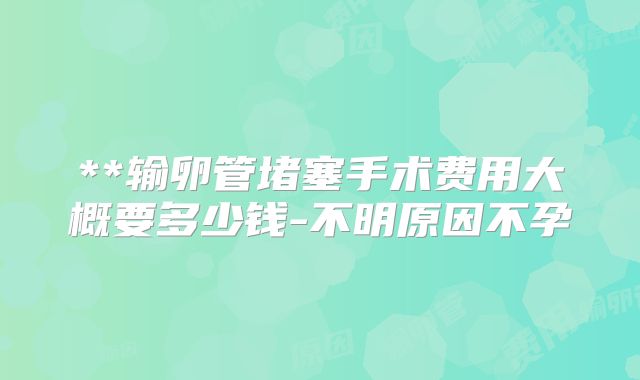 **输卵管堵塞手术费用大概要多少钱-不明原因不孕