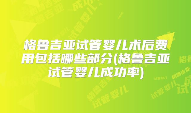 格鲁吉亚试管婴儿术后费用包括哪些部分(格鲁吉亚试管婴儿成功率)