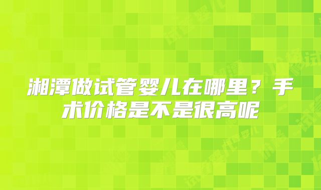 湘潭做试管婴儿在哪里？手术价格是不是很高呢