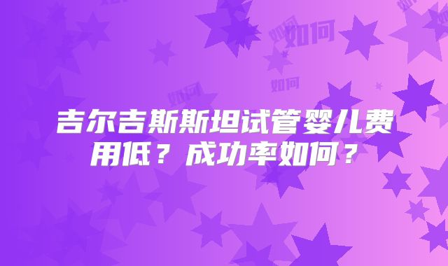 吉尔吉斯斯坦试管婴儿费用低?成功率如何?