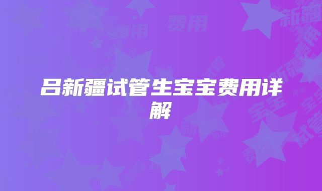 吕新疆试管生宝宝费用详解
