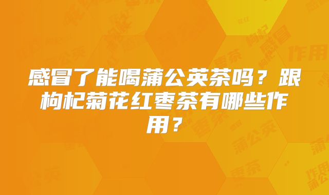 感冒了能喝蒲公英茶吗？跟枸杞菊花红枣茶有哪些作用？