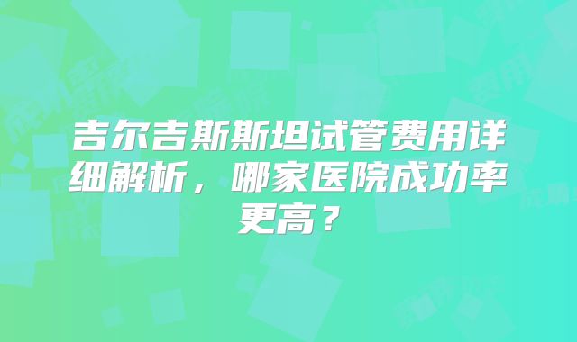 吉尔吉斯斯坦试管费用详细解析，哪家医院成功率更高？