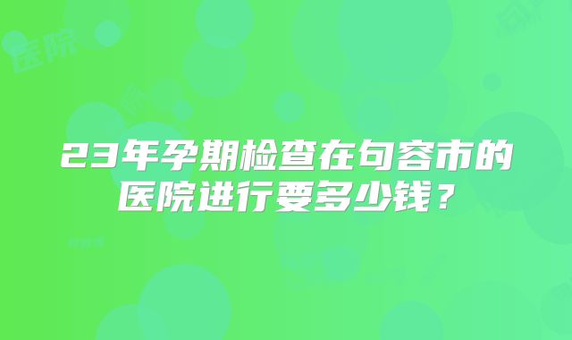 23年孕期检查在句容市的医院进行要多少钱？