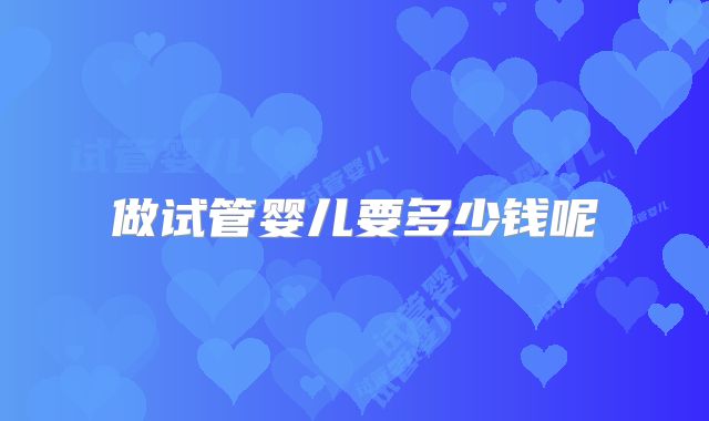 做试管婴儿要多少钱呢