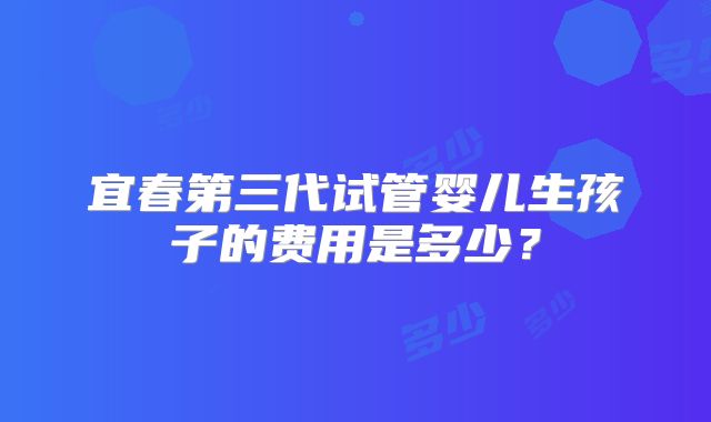 宜春第三代试管婴儿生孩子的费用是多少？