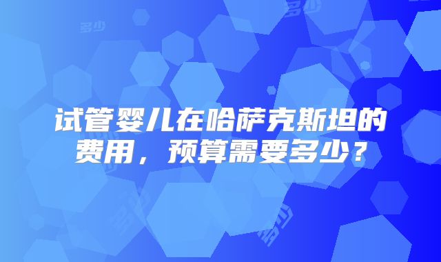 试管婴儿在哈萨克斯坦的费用，预算需要多少？