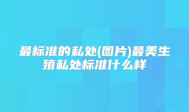 最标准的私处(图片)最美生殖私处标准什么样