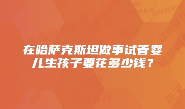 在哈萨克斯坦做事试管婴儿生孩子要花多少钱？