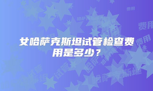 女哈萨克斯坦试管检查费用是多少?