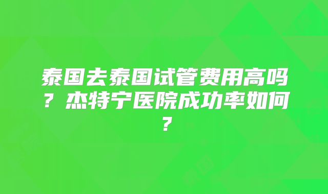 泰国去泰国试管费用高吗？杰特宁医院成功率如何？