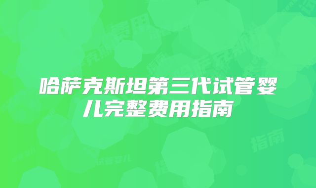 哈萨克斯坦第三代试管婴儿完整费用指南