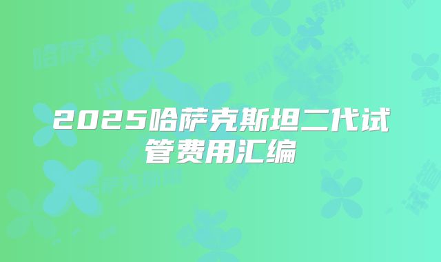 2025哈萨克斯坦二代试管费用汇编