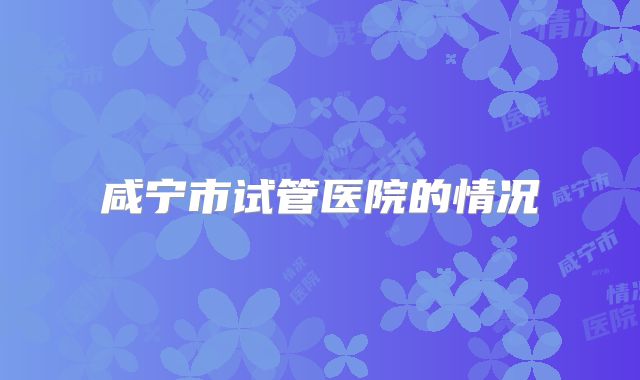 咸宁市试管医院的情况