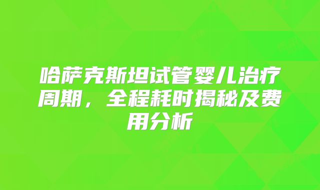 哈萨克斯坦试管婴儿治疗周期，全程耗时揭秘及费用分析