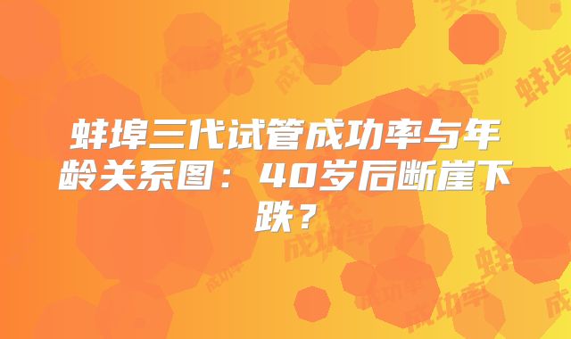 蚌埠三代试管成功率与年龄关系图：40岁后断崖下跌？