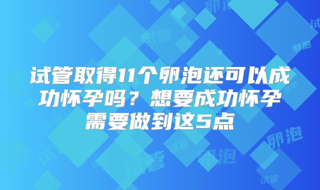 试管取得11个卵泡还可以成功怀孕吗？想要成功怀孕需要做到这5点