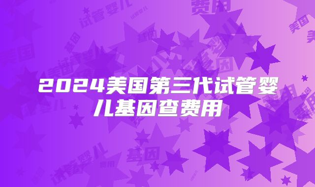 2024美国第三代试管婴儿基因查费用