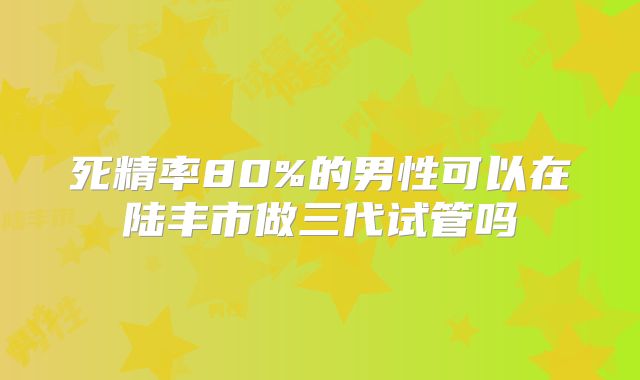 死精率80%的男性可以在陆丰市做三代试管吗