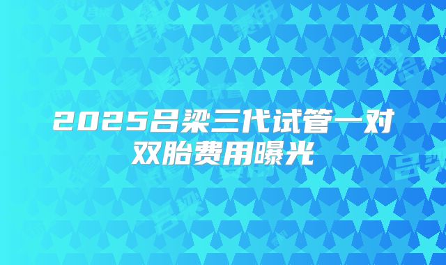 2025吕梁三代试管一对双胎费用曝光