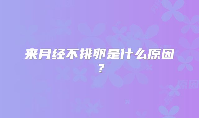 来月经不排卵是什么原因？
