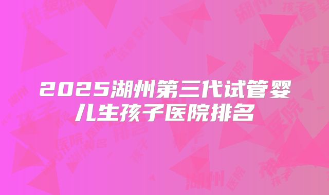 2025湖州第三代试管婴儿生孩子医院排名