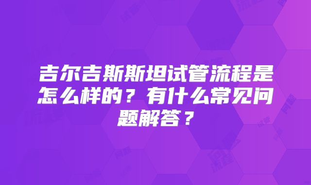 吉尔吉斯斯坦试管流程是怎么样的？有什么常见问题解答？