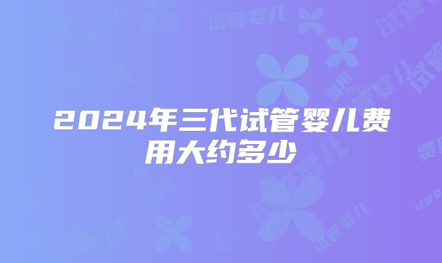 2024年三代试管婴儿费用大约多少