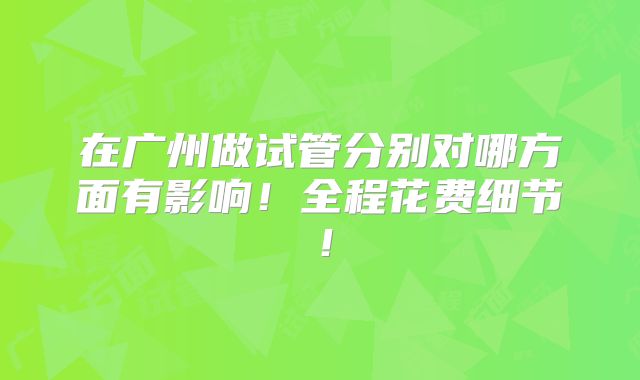 在广州做试管分别对哪方面有影响！全程花费细节！