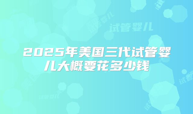 2025年美国三代试管婴儿大概要花多少钱