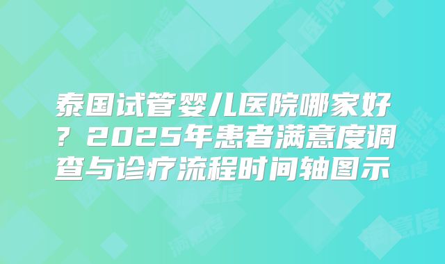 泰国试管婴儿医院哪家好？2025年患者满意度调查与诊疗流程时间轴图示