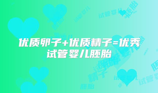 优质卵子+优质精子=优秀试管婴儿胚胎