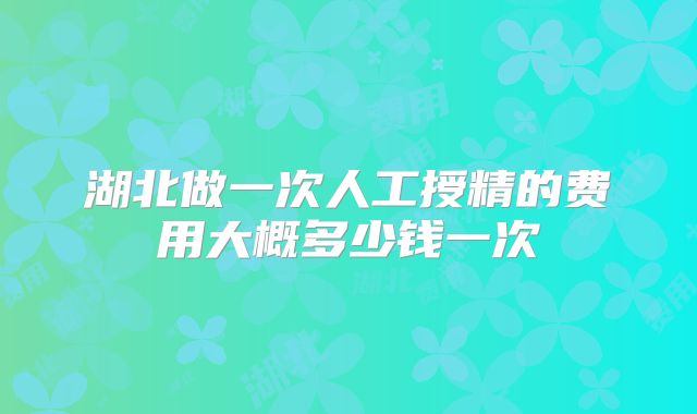 湖北做一次人工授精的费用大概多少钱一次