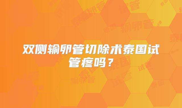 双侧输卵管切除术泰国试管疼吗？