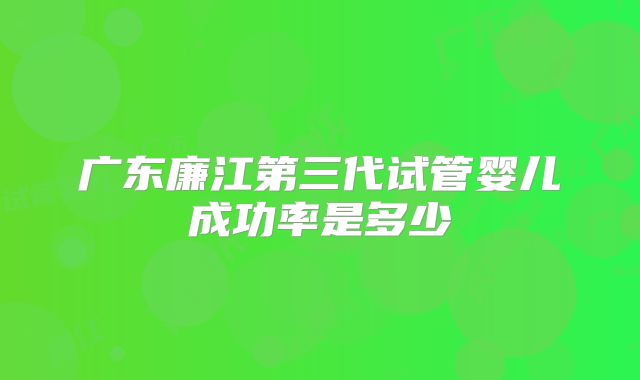 广东廉江第三代试管婴儿成功率是多少
