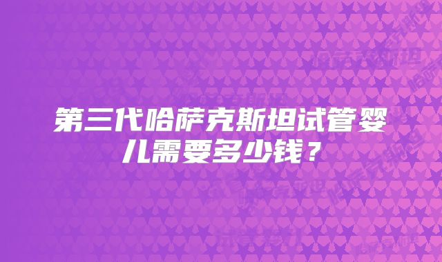 第三代哈萨克斯坦试管婴儿需要多少钱？