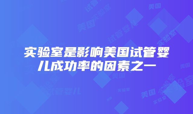 实验室是影响美国试管婴儿成功率的因素之一