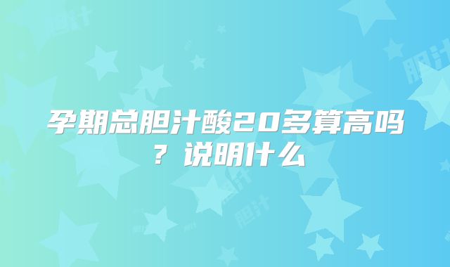 孕期总胆汁酸20多算高吗？说明什么