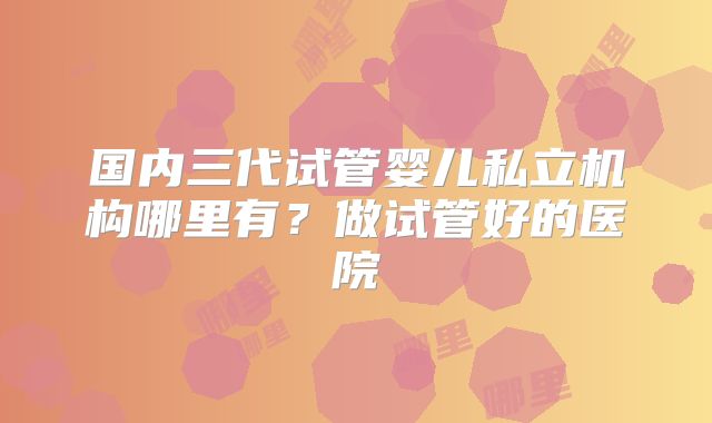 国内三代试管婴儿私立机构哪里有?做试管好的医院