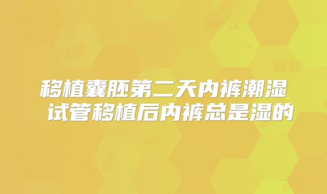 移植囊胚第二天内裤潮湿 试管移植后内裤总是湿的