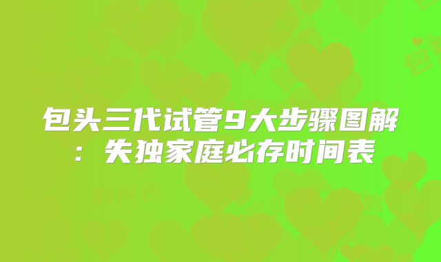 包头三代试管9大步骤图解：失独家庭必存时间表