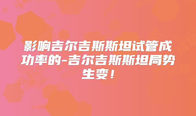 影响吉尔吉斯斯坦试管成功率的-吉尔吉斯斯坦局势生变！