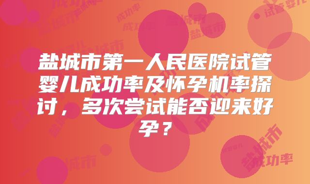 盐城市第一人民医院试管婴儿成功率及怀孕机率探讨，多次尝试能否迎来好孕？