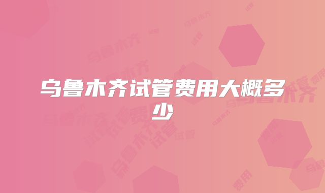 乌鲁木齐试管费用大概多少