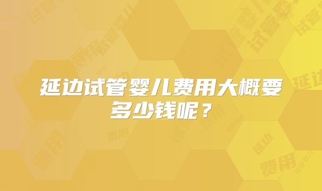 延边试管婴儿费用大概要多少钱呢？